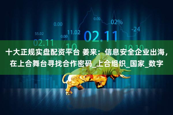 十大正规实盘配资平台 姜来：信息安全企业出海，在上合舞台寻找合作密码_上合组织_国家_数字