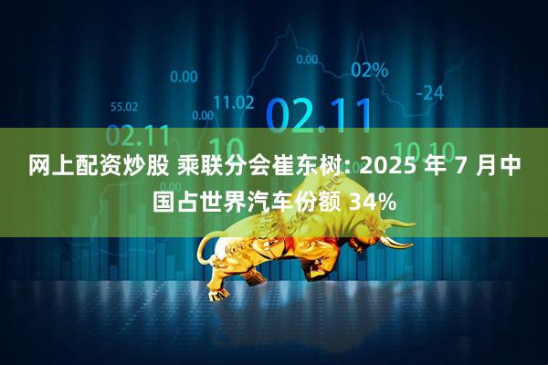 网上配资炒股 乘联分会崔东树: 2025 年 7 月中国占世界汽车份额 34%